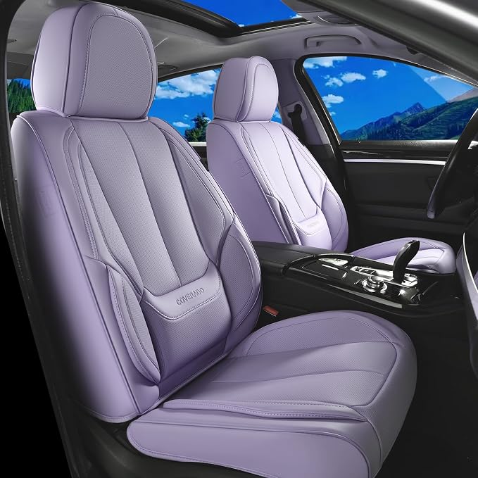 Coverado Car Seat Covers, Seat Covers for Cars, Waterproof Leather Auto Seat Protectors, Leather Car Seat Cushion, Car Interiors Accessories Universal Fit for Most Cars - Image 2