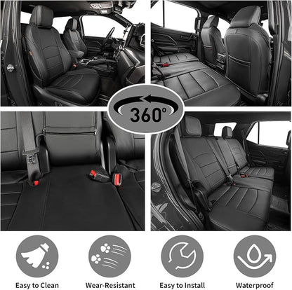 EKR Car Seat Covers Custom Fit for Toyota 4Runner(7 Seats) Full Set | for Toyota 4 Runner 2025-2026 Seat Covers for SUV,Full Wrap,Airbag Compatible,Waterproof Pet-resistant,Faux Leather(Black) - Image 3