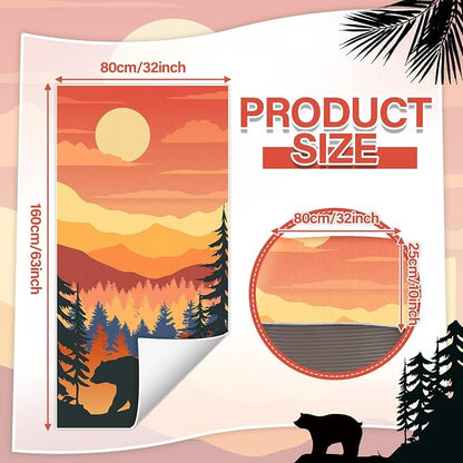 OBUSATT 2 Pack Car Seat Towel Covers with Storage Bag Seat Cover Protector Athletic Running Towel Sweat Washable Cover Gift for Car Outdoor Sport Activities Gym Workout 63x32 in, Sunset Forest Bear - Image 2