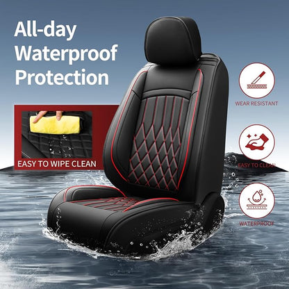 Fit for Camry Seat Covers Compatible with Toyota Camry 2012-2026 Waterproof Breathable Leather Automotive Seat Cushions Protector, Airbag Compatible,Easy to Install,Full Set 5 Seats(Redline) - Image 5