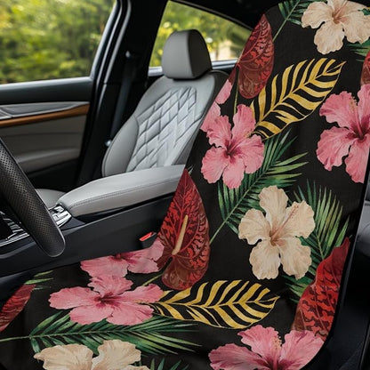 Hawaiian Hibiscus Car Seat Towel Cover After Gym with Storage Bag Sweat Auto Interior Seat Protector Tropical Hibiscus Flowers Car Interior Accessories for Swimming Yoga Running Sweat Towel - Image 3