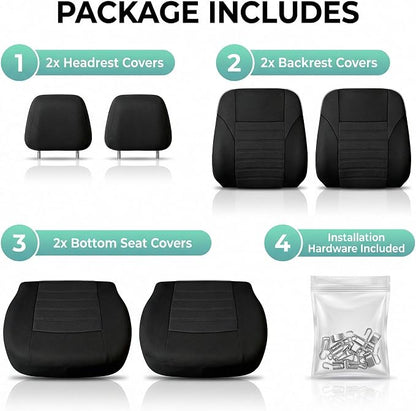 FH Group Automotive Car Seat Covers Front Set Premium 3D Air Mesh Front Seat Covers, Airbag Compatible Universal Fit Interior Accessories for Cars Trucks and SUVs - Black - Image 6