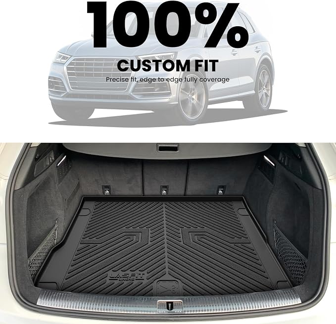 LASFIT Cargo Mat for Audi Q5/SQ5 2009-2017, Custom Fit All-Weather TPE Trunk Mat for Audi Accessories, Waterproof, Easy to Clean, Black - Image 3