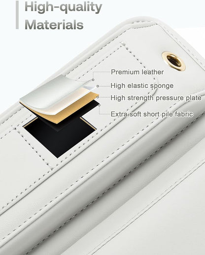 Universal Fit Premium Leather Car Seat Gap Filler Organizer, Center Console Organizer with Card Slots, Clever Gifts for Car SUV Truck Owners (Beige, 1 Pack) - Image 5