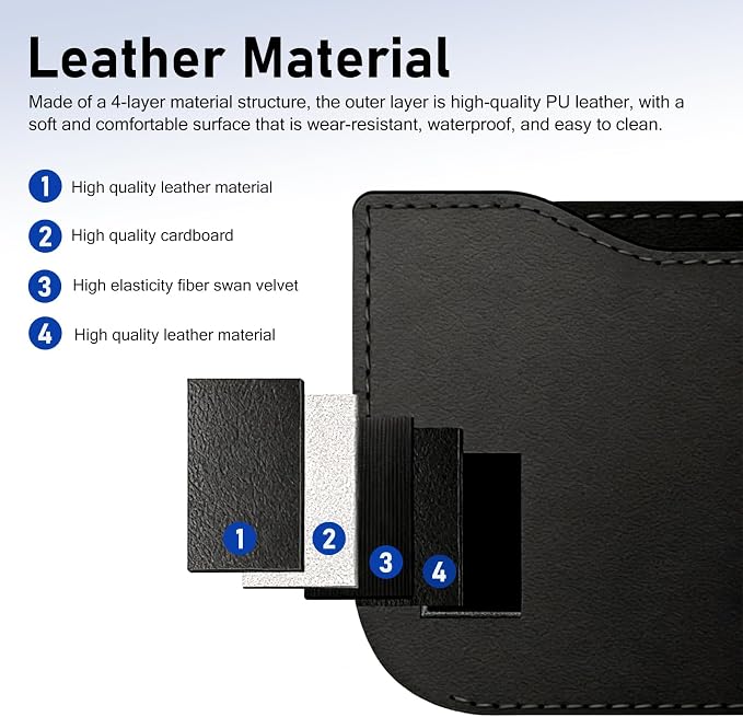 Car Storage Bag, Leather Mesh Car Side Door Organizer, Self Adhesive Seats Consoles Storage Bag for Mobile Tickets Keys Cards, Universal for Most Vehicles (Black) - Image 4