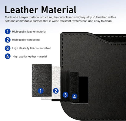 Car Storage Bag, Leather Mesh Car Side Door Organizer, Self Adhesive Seats Consoles Storage Bag for Mobile Tickets Keys Cards, Universal for Most Vehicles (Black) - Image 4