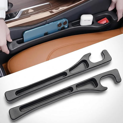 2 Pack Car Seat Gap Organizer, Seat Gap Filler Plug for Cars, SUVs & Trucks – Prevents Lost Items, Great for Rideshare, Daily Commute & Long Trips, Universal Fit PU Leather, Black by Cprnru