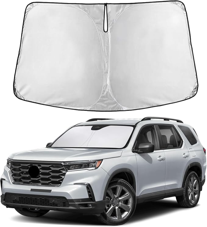 Autovir Windshield Sun Shade Fit for 2016-2024 2025 2026 Honda Pilot | Sunshade, Front Car Window Shades Sun Visor, Blocks UV Rays & Heat, Car Accessories by Autovir