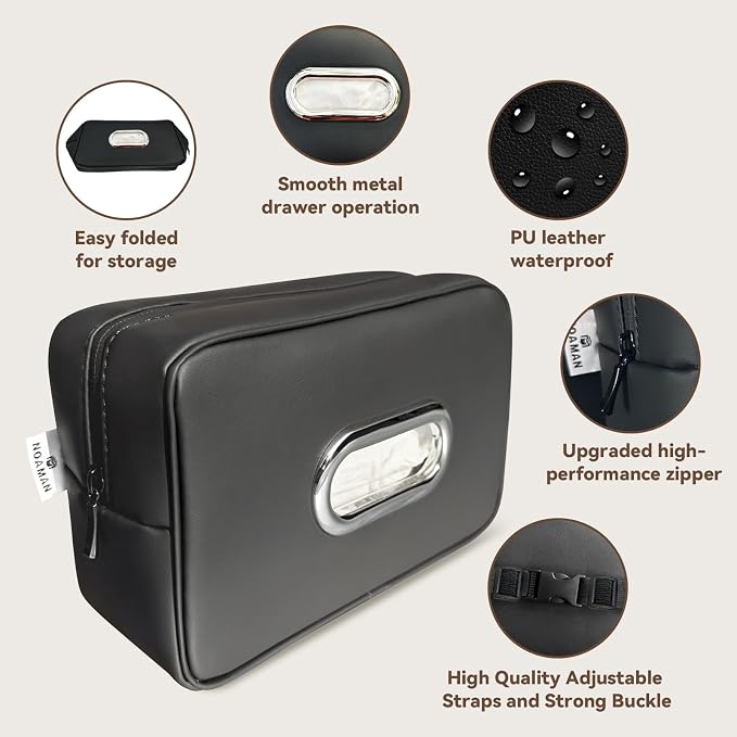 Noaman 2Pack Car Tissue Holder Leather, Car Kleenex or Napkin Holder Black | Large tissue holders for car fit 120 Kleenex boxes. Rectangular backseat napkin holder Essential car organization accessories - Image 2