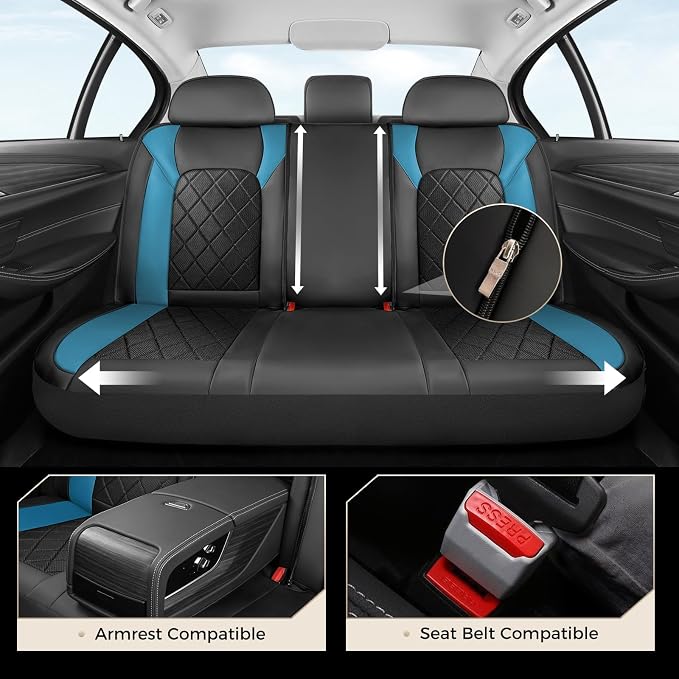 Coverado Car Seat Covers, Seat Covers Full Set, 5 Seats Automotive Seat Cover, Mesh Breathable Seat Protectors, Universal Fit for Most Cars - Image 6