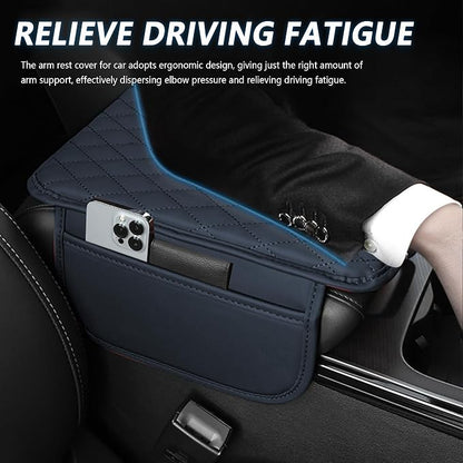 Stacool Upgraded Car Center Console Cover,Microfiber Leather Car Armrest Cover Cushion with 2 Storage Bags,Universal Car Armrest Storage Box (Blue) - Image 4