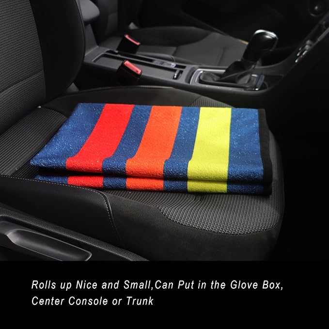 Car Seat Cover Protector Front Seats,for Gym Workout,Running,Swimming,Beach and Hiking,Waterproof Sweat Towel Bucket Seat Covers for Cars SUV Trucks (Racing Stripes, 1Pcs) - Image 7