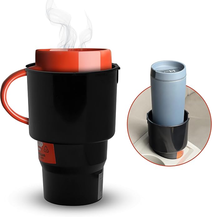 Car Cup Holder Expander - Fits Hydro Flasks 32/40 oz, Nalgene, Yeti & Large Bottles up to 3.8 inches Wide - for Car up to 3.2 Inches Wide - Black - Image 9