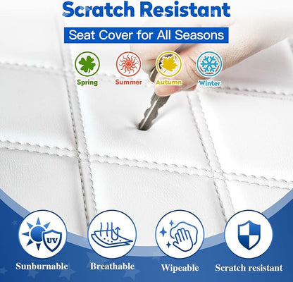 NOKINS Golf Cart Seat Covers Fits Aftermarket Standard Rear Seat Cushion | Fit for Club Car Precedent/DS/EZGO RXV/TXT/Yamaha Drive, No Stapler, Multiple Colors&Breathable (White&Black) - Image 4