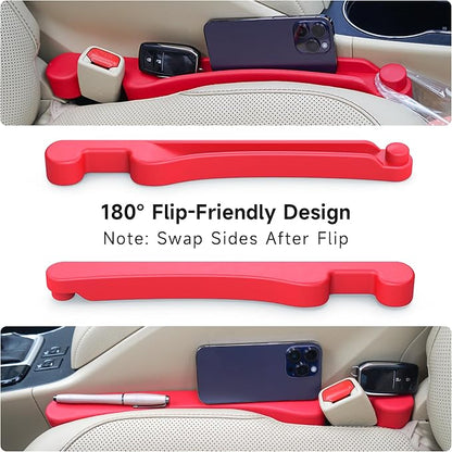 Givifive Car Seat Gap Filler Organizer 2Pack Soft Foam 3IN1 Multifunctional | Seat Side Gap Filler Strip with Slot & Hook Universal Fit Car SUV Truck Fill The Gap Between Seat & Console (Narrow Red) - Image 7