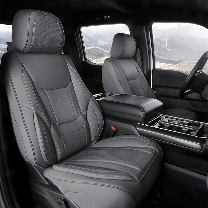 Coverland Custom SUV Car Seat Covers for 2019-2024 Subaru Forester | Premium Waterproof Faux Leather Non-Slip Memory Foam Airbag Compatible Custom Fit Interior Protector [Front Seat-Dark Gray] by Coverland