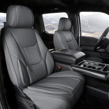 Coverland Custom SUV Car Seat Covers for 2019-2024 Subaru Forester | Premium Waterproof Faux Leather Non-Slip Memory Foam Airbag Compatible Custom Fit Interior Protector [Front Seat-Dark Gray] by Coverland