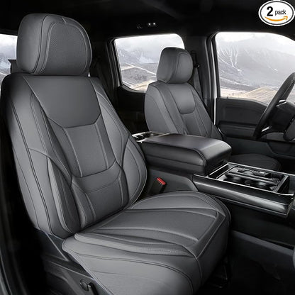 Coverland Custom SUV Car Seat Covers for 2020-2025 Subaru Outback | Premium Waterproof Faux Leather Non-Slip Memory Foam Airbag Compatible Custom Fit Interior Protector [Front Seat-Dark Gray] by Coverland
