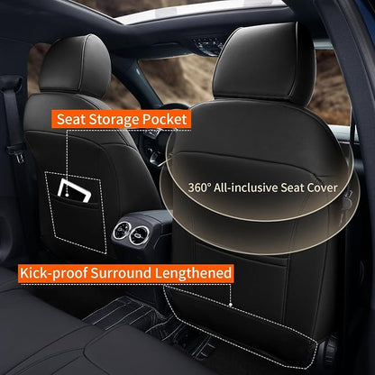 Custom Fit Seat Cover for Nissan Rogue Regular 2014-2020 | (Not for Hybrid &Sport) 2014 2015 2016 2017 2018 2019 2020 Full Set Faux Leather Rogue Seat Cover Protector Black - Image 3