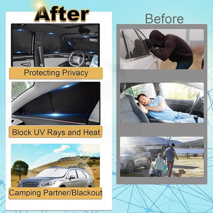KMF 8pcs Thicken Sun Shades for Lexus NX 2015-2021 Accessories, Custom Fit Windshield Sunshade Full Car Window Covers for Side Rear, UV Block and Privacy Blackout for Camping - Image 7