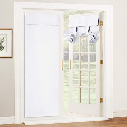 RYB HOME Privacy Door Curtain for Patio Front Tricia French Door Window | Thermal Insulated, Self Adhesive, For Patio Kitchen Front Entry Front Back Door Glass Window, W30 x L69, 1 Panel by RYBHOME
