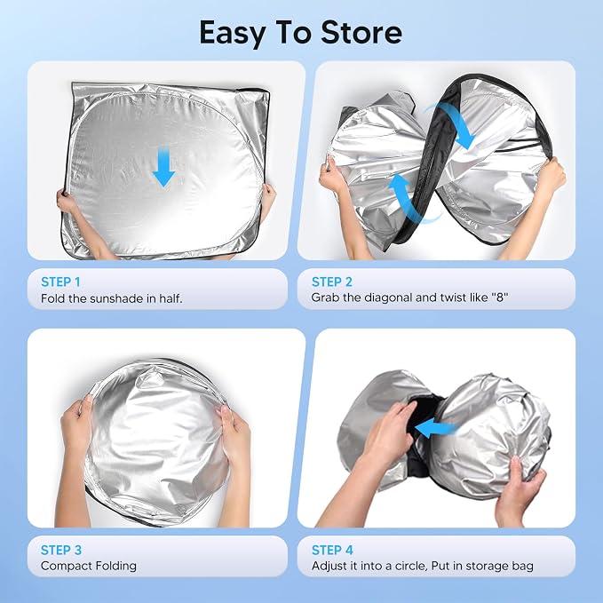 KUST Windshield Sun Shade for Ford Expedition SUV Accessories 2018-2024 2025 Window Sunshade Sun Visor Protector Foldable Blocks UV Rays Keep Your Car Cooler - Image 7