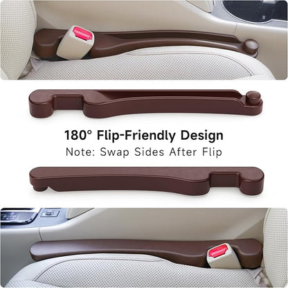Givifive Car Seat Gap Filler Organizer 2Pack Soft Foam 3IN1 Multifunctional | Seat Side Gap Strip with Slot & Hook Universal Fit Car SUV Truck Fill The Gap Between Seat & Console (Standard Espr Brown) - Image 6