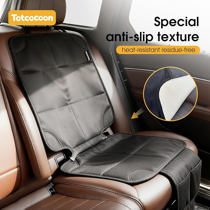 Car Seat Protector 2-Pack with Custom Zipper Storage Bag — Thickest Padding Seat Cushion Mat, 600D Oxford Waterproof Fabric, Non-Slip Backing, Mesh Pockets - Image 4