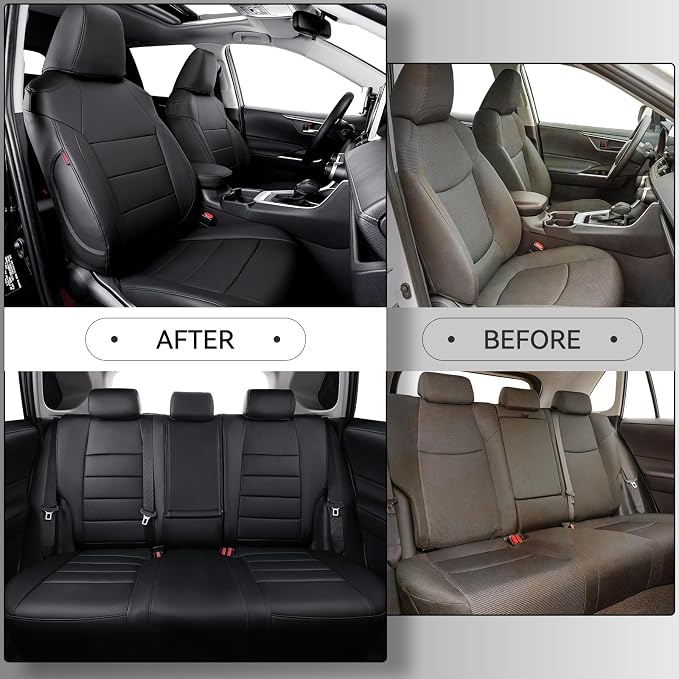 Faux Leather Seat Covers for 2022-2026 Toyota Corolla Cross,Non-Hybrid | Full Set Suv Seat Cushion for Corolla Cross L/XLE/LE,Luxury Waterproof Car Seat Protector,Factory Look,Black - Image 4