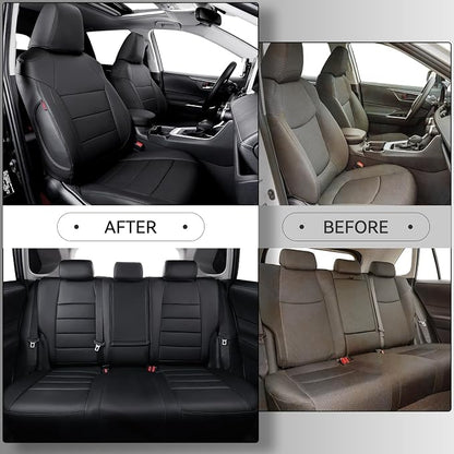 coverdream Leather Seat Covers Full Set for 2014-2019 Toyota Corolla S,SE,S Plus Sedan Seat Cushion,Fully Covered,Luxury Waterproof Car Seat Protector,Fit Like A Glove(Black) - Image 3