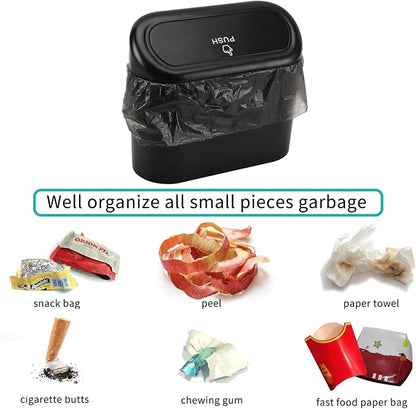 Accmor Car Trash Can with Lid, Mini Auto Dustbin Garbage Organizer Holder 2 Packs, Automotive Storage Container Bin with 60 Pcs Bags for Vehicle, Home, Office - Image 9