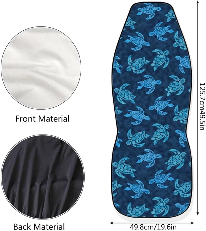 Car Seat Covers Full Set of 2, Blue Sea Turtle Cloth Seat for Auto Front Seats, Breathable Bucket Seat Covers for Cars Car Accessories for Sedan Truck SUV - Image 5