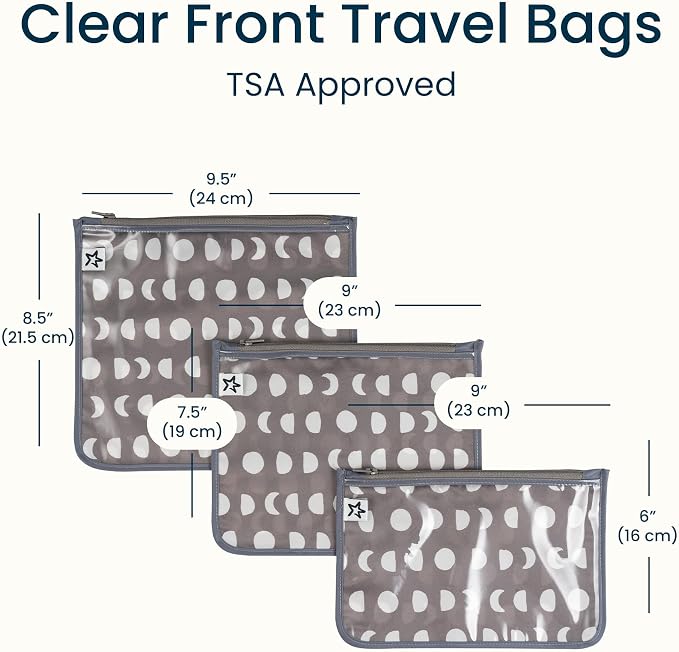 Tiny Twinkle Diaper Bag Organizing Pouches|3 Pack Mess-Proof Clear Front Travel Organizer Bags&TSA Approved Toiletry Bag Set for Baby and Mom Essentials - Image 4