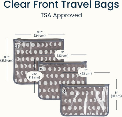 Tiny Twinkle Diaper Bag Organizing Pouches|3 Pack Mess-Proof Clear Front Travel Organizer Bags&TSA Approved Toiletry Bag Set for Baby and Mom Essentials - Image 4