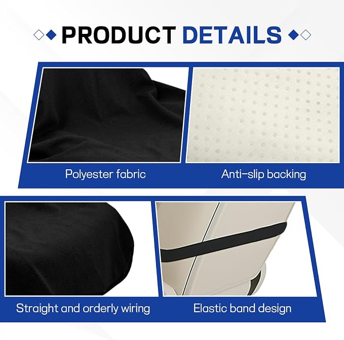 Waterproof Car Towel Seat Cover, Sweating Non Slip Car Seat Cover Protector for Gym Workout, Running, Swimming, Beach and Hiking, Machine Washable, Universal Fit for Front Seats (Black) - Image 3