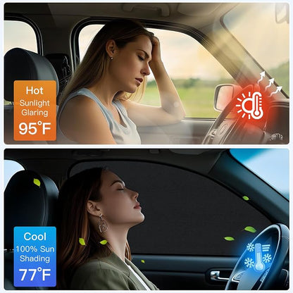 ZATOOTO Car Window Shades for Front Side Window Sun Shade for Privacy | 2PCS Side Window Curtains UV Protection, Car Window Cover for Block Out Light for Camping, Sleeping, Cloth Changing - Image 3