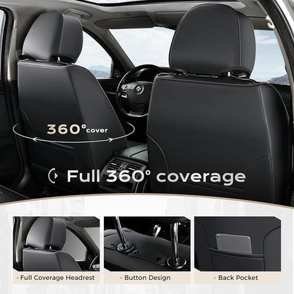 Coverado Nappa Leather Car Seat Covers Front Set, Luxury Waterproof Seat Protectors, Airbag Compatible Anti‑Slip Auto Seat Covers, Universal Fit for Most Cars SUVs Trucks Pickup Vehicles - Image 4