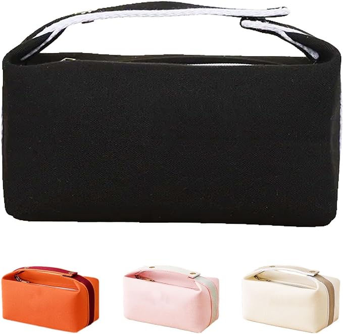 Fammart Travel Makeup Bag, Waterproof Canvas Cosmetic Bag Make Up Organizer Case for Women, Large Toiletry Bag Skincare Pouch for Toiletries Accessories Brushes by Fammart