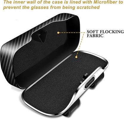 Sunglass Holder for Car Visor, Car Sunglass Holder Case | Push-button visor sunglass holder，Full Wrap Dustproof Sunglass Case with Anti-Scratch Lining, Suitable for Trucks, Sedans - Image 4