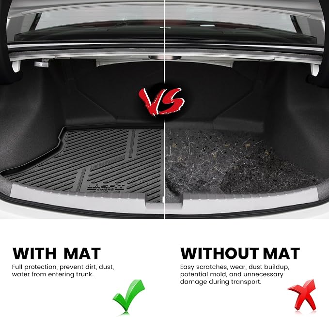LASFIT Cargo Mat for Acura ILX 2013-2022 Sedan, Rear Trunk Liner | All Weather Premium TPE Trunk Mats, Custom Laser Fit, Raised Edge Design, Full Edge Coverage, Refined Interior Protection - Image 4
