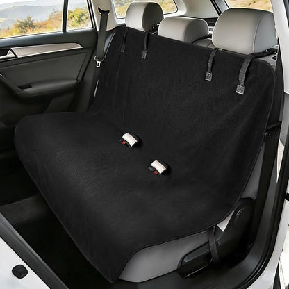 Back Seat Cover for Car SUV Van Trucks | Waterproof Car Seat Towel Cover,Rear Bench Towel Backseat Protector for Dogs Kids, Universal Fit, Non-Slip, Black (55" x 29") - Image 8