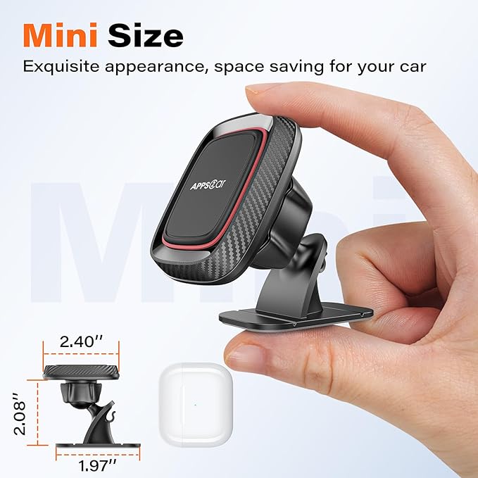 APPS2Car 2-Pack Magnetic Phone Holder for Car, Dashboard Magnet Car Mount | Strong Magnetic Dashboard Mount with Adhesive Base; Requires Included Metal Plates and Fits Most Phones. Not for MagSafe. - Image 3