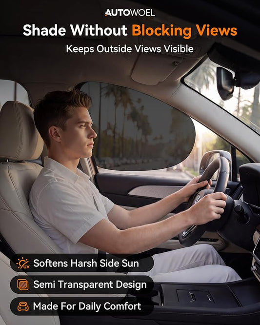 4 Pack Car Side Window Sun Shades, Static Cling for Baby Kids and Families | Broader rear-passenger coverage helps reduce glare and heat buildup during school pickup, daily commutes, and road trips - Image 2
