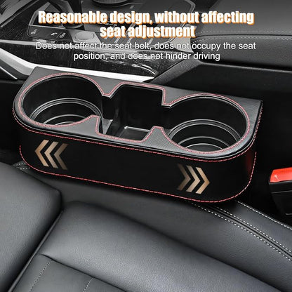 Car Seat Gap Filler Organizer with Cup Holder, Leather Multifunctional Vehicle Front Seat Crevice Storage Box Bag, Automotive Console Side Bucket Pocket, Universal Fit (Black) - Image 5