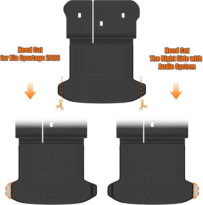 AUXKOFloor Mats Cargo Mat Backrest Mat for 2026-2023 Kia Sportage Hybrid | High Wall,All-Weather,All Season,Odorless,Anti Slip,Rain&Salt Resistant,TPE Material,Black,Accessories,Pet Friendly - Image 3