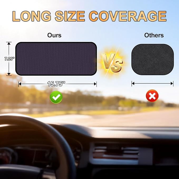 XCBYT Static Cling Window Shades, Semi-Transparent Glare Blocker | Reposition as sun moves to block glare. Clean glass perfectly before use. for Windshield & Side Windows (15.75" x 7.09") - Image 2