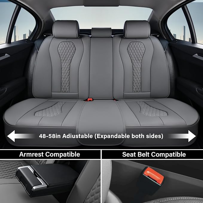Coverado Seat Covers, Car Seat Covers Full Set, Gray Car Seat Cover, Car Seat Cushion Waterproof, Car Seat Covers Front Seats Back Seat Covers, 8839 Car Seat Protector Universal Fit Most Cars - Image 4