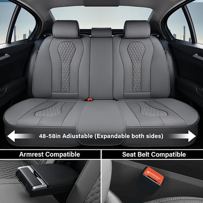 Coverado Seat Covers, Car Seat Covers Full Set, Gray Car Seat Cover, Car Seat Cushion Waterproof, Car Seat Covers Front Seats Back Seat Covers, 8839 Car Seat Protector Universal Fit Most Cars - Image 4