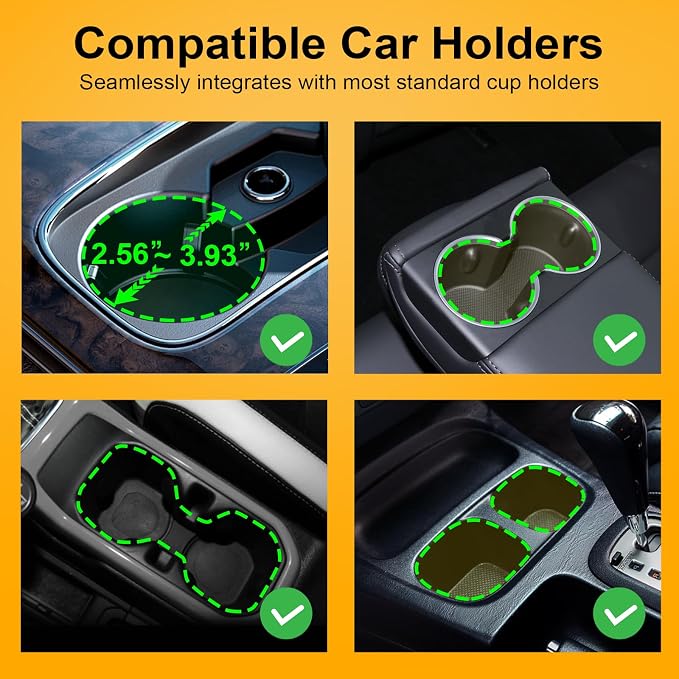Cup Holder Expander, Automatic Car Cup Holder Expander Holds Large Water Bottles, for Yeti, Stanley, Owala Travel Tumbler & Mugs, Adjustable Arms & Extendable Base Insert Accessories (CH03T, 2PACK) - Image 2