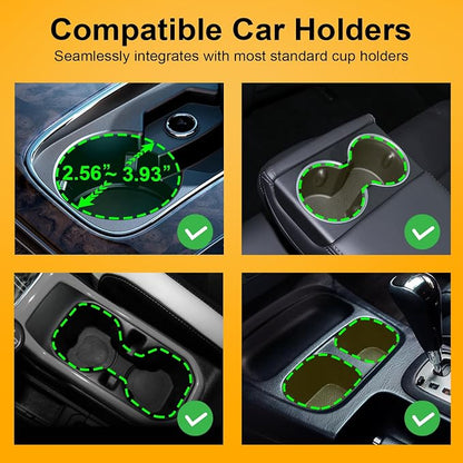 Cup Holder Expander, Automatic Car Cup Holder Expander Holds Large Water Bottles, for Yeti, Stanley, Owala Travel Tumbler & Mugs, Adjustable Arms & Extendable Base Insert Accessories (CH03T, 2PACK) - Image 2